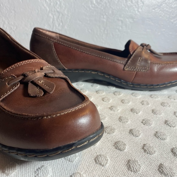 CLARKS COLLECTION Women's Brown Multi Leather Ashland Bubble Slip-On Loafers - Picture 10 of 16